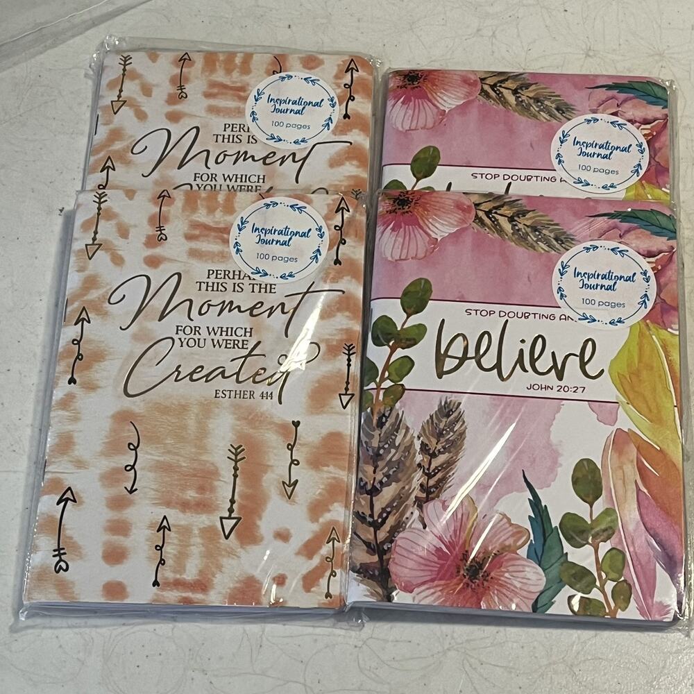 Crown Jewlz Inspirational Journals Colorful Patterns 100 Pages Each Set of 4